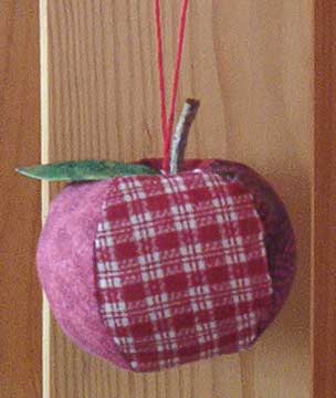 quilted apple ornament