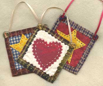 quilted country charm ornaments