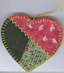 Rosebud Quilt Block Cross Stitch Ornament