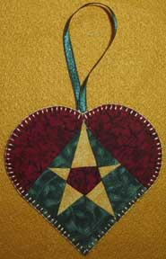 Paper pieced star heart ornament