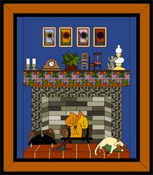My Dream House Quilt Project - Fireplace