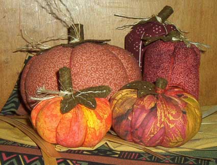 sculpted fabric pumpkins