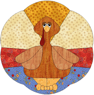 Quilted Turkey Placemat for Thanksgiving