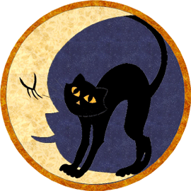 Cat on the Moon Halloween quilted Placemat