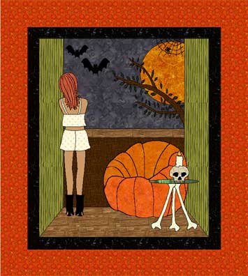 Applique Halloween Witch Wallhanging