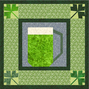 St. Patrick's Day Paper-pieced Pattern - Green Beer