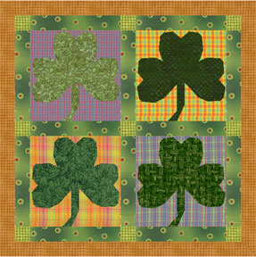 Shamrocks Paper-pieced Quilt Pattern
