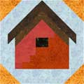 paper pieced log cabin birdhouse