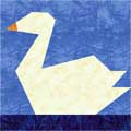 paper pieced swan block