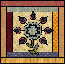 Country Flowers BOM Quilt - March: Rose in Bud