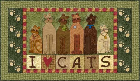 I love cats applique project