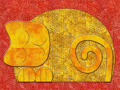 sleeping cat quilted placemat