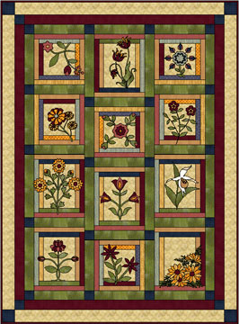 Country Flowers BOM Quilt