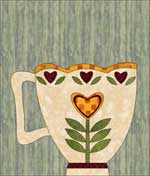 appliqué country cup quilt block