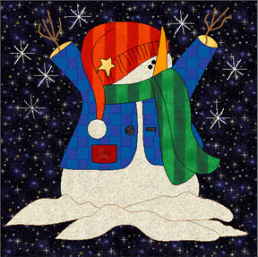 Seasons BOM Quilt Block - January 2007: Snowman