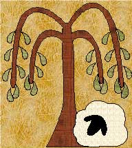 folk art applique willow tree sheep