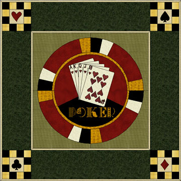 Game Room Applique Wallhanging Quilt