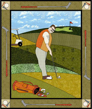 Tee Time Quilt - Paper-piece,Applique, and Embroidery