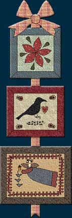 folk art applique trio