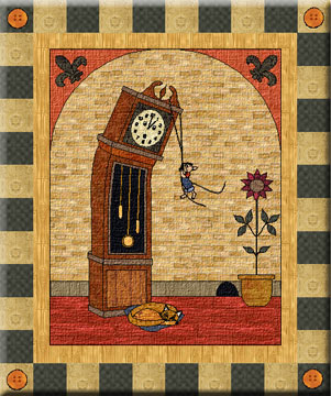 Hickory Dickory Dock Quilted Wallhanging