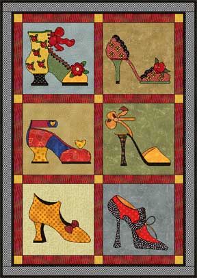 never too many shoes applique wallhanging