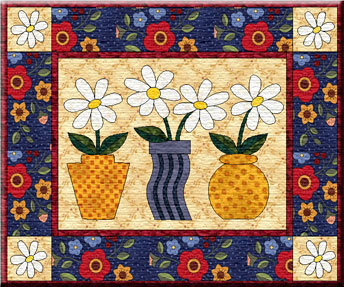 Pots of Daisies Applique Project