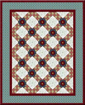 Floral Lattice Bed Quilt