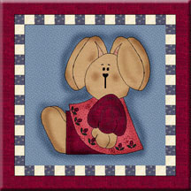 Bunny Girl Quilt Block for Easter