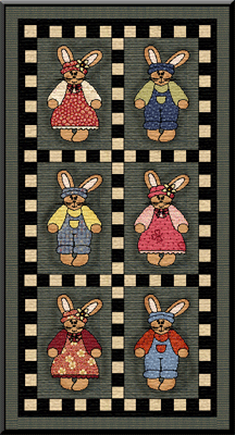easter bunny quilted wallhanging
