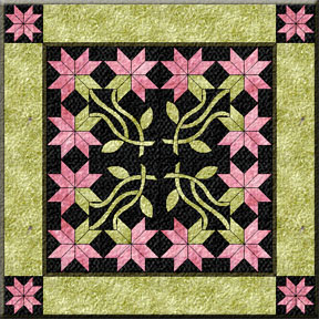 Peony Quilt Block - Traditional Piecing and Applique