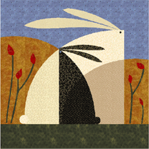 Two Bunnies - Simple Block with curved piecing