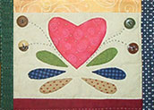 Folk Art Heart - Miniature Applique Wallhanging Quilt