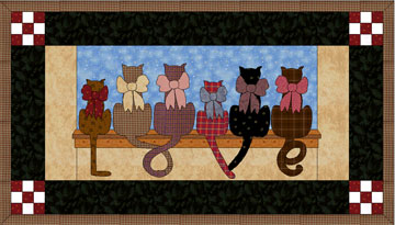 Kitty Love Valentine's Wallhanging - Applique