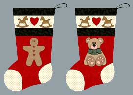 Felt Applique Christmas Stockings and Ornaments