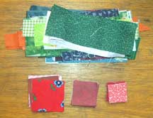 fabric strips and squares for quilting